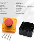 Emergency Stop Push Button Switch 1NO1NC 660V 10A Red With Box Industrial Grade Panel Mount Stop Button Parts