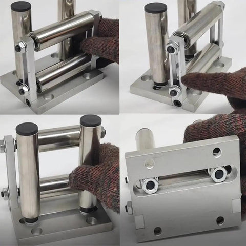 4 Roller Guide Wheel For Wire Rope And Cable Lead Aluminum Rope Roller Guide With Adjustable Range And Fixed Mount QP30 Model Heavy Duty Cable Guide For DIY Projects Rigging And Lead Cables, aluminum 4-roller guide