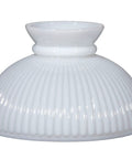 10 Inch Cased White Glass Ribbed Student Lamp Shade With Plain Top And Polished Edges On Top And Bottom For Retro Vintage And Antique Style Table Lamps Fits Standard 10 Inch Fitters On Most Lamps