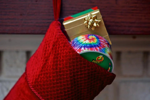 Galaxy Printed Duct Tape Roll For Crafts And Repairs Heavy Duty Tape in festive stocking with gifts