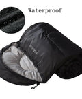3-4 Season Sleeping Bag For Adults And Kids, Lightweight Camping Gear With Compression Sack, dark grey, waterproof design