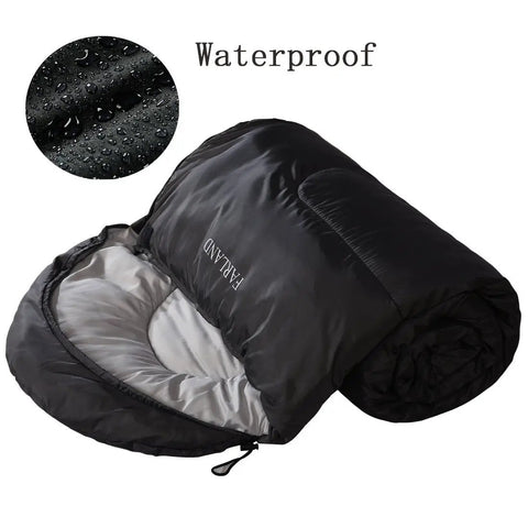 3-4 Season Sleeping Bag For Adults And Kids, Lightweight Camping Gear With Compression Sack, dark grey, waterproof design