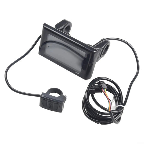 Top Tier S966 Color LCD Display For 24-72V E Bikes With Real Time Speed Power And Temp Monitoring To Upgrade Your Ride Game Today, black ABS with cable and thumb buttons