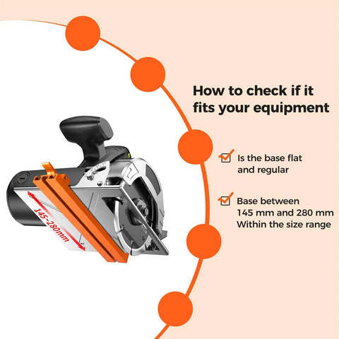 Pro Grade Circular Saw Guide Rail With Precision Aluminum Base for Woodworking showing fit check with measurements