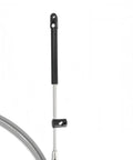 Close-up of metal and plastic component of 11 Foot GEN I Throttle And Shift Cables For Mercury Outboard Remote Control 2 Piece Set
