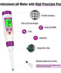 Kitchen Must Have Chef Grade Food PH Meter For Fermentation And Hot Sauce Testing with backlight display and replaceable probe