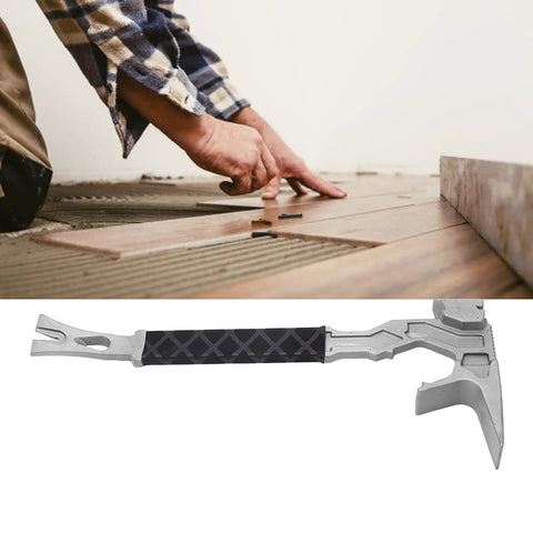 15 Inch All In One Demolition Tool With Pry Bar Hammer Chisel Wrecking Bar And Nail Puller for heavy duty construction and DIY projects