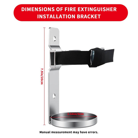 Sturdy Stainless Steel Fire Extinguisher Bracket For Wall Mounts And Car Or Boat Use, Quick Release Snap, Fits 2.5 Lb Extinguishers