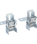 Heavy Duty Table Saw Flip Hinge with Rock Solid Electroplated Coating and Shop Grade Iron Core, metal components, ready for woodworking.
