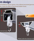 Built Like A Tank Single Track Sliding Barn Door Rail Kit Ceiling Mounted Aluminum Hidden Track System Hella Smooth Gliding Doors, slim design, track dimensions shown.