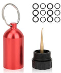 Mini Scuba Diving Tank Key Ring Kit With 12 O Rings Aluminum Alloy Portable Dive Cylinder Valve Set Red Color