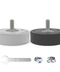 Heavy Duty Rubber Coated Mounting Magnets with Anti Scratch and Anti Corrosion Finish Over 80 Lb Load Magnetic Base, nuts, and wrench