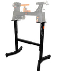 Beefy Heavy Duty Steel Lathe Stand For Benchtop Wood Lathes, 225 Pound Capacity, showing adjustable height mechanism.