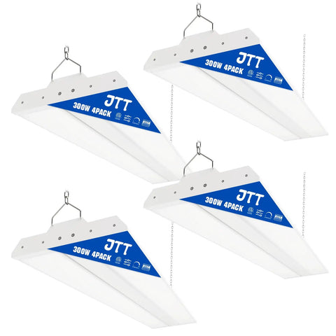 300W LED Linear High Bay Light For Warehouse And Shop 45000 Lumen Output 3 Ft Fixture 120-277V 5000K Daylight Dimmable ETL Listed 4 Pack