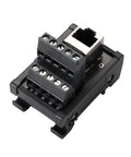 RJ45 8P8C DIN Rail Mount Breakout Board With Screw Terminals One Way Vertical Jack Ethernet Connector Featuring 120 Ohm Resistor