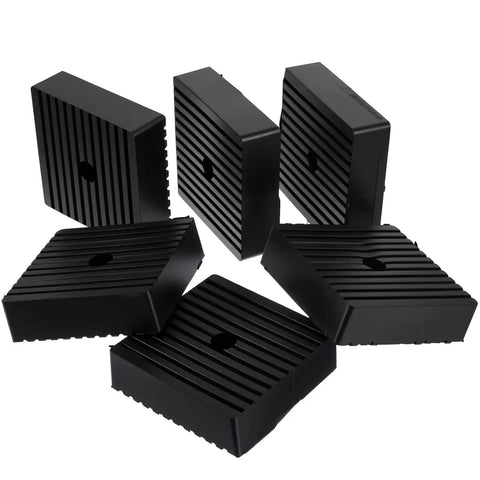 Six Pack Shock Pads For Air Conditioners Washing Machines Dryers Treadmills And Equipment Durable Solid Rubber Vibration Isolation Pads 4 x 4 x 1.17 Inches Heavy Duty Quiet Operation