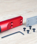Wide Standard Carbide Wood Parting Tool For Heavy Duty Woodturning Grooving And Cutting With Durable Manganese Steel Lathe Blade and secure brazed diamond tip parts laid out.