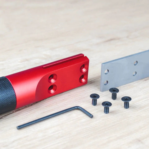 Wide Standard Carbide Wood Parting Tool For Heavy Duty Woodturning Grooving And Cutting With Durable Manganese Steel Lathe Blade and secure brazed diamond tip parts laid out.