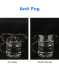 Comparison of Blue And Tortoise Safety Glasses 2 Pack With Side Shields Anti Fog And Anti Scratch Lenses showing anti-fog effectiveness.