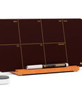 Your Desk Go To Weekly Glass Dry Erase Board With Detachable Wood Stand In Burgundy Red Small Desktop Calendar To Do List Planner Whiteboard 12x6 For Office Home School Includes Marker And Eraser.