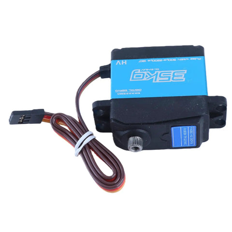 Beast Mode 35 Kilogram Digital Servo With Coreless Motor features a black casing, digital interface, and connectors for RC cars.