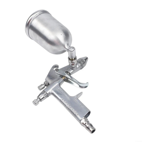 Top Shelf Gravity Feed Paint Sprayer Gun 0.5mm Precision Nozzle 125ml Cup, showing stainless steel design and adjustable features.