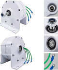 Gearless Permanent Magnet Generator 12V 24V 48V 1200W Low Rpm Motor with mounting bracket and electrical connections.