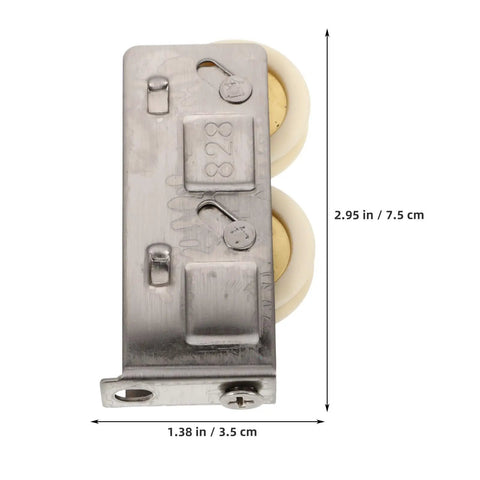 Heavy Duty Stainless Steel Track Roller That Glides Like Butter For Sliding Door Replacement Wheel and Window Pulley Hardware Kit Built Tough Premium Nylon Core Bearing 22mm Size, top view with measurements.
