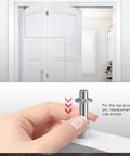 Heavy Duty 4 Pack Bi Fold Door Top Guide Wheel Hardware Kit illustration showing easy top pivot pin replacement process.