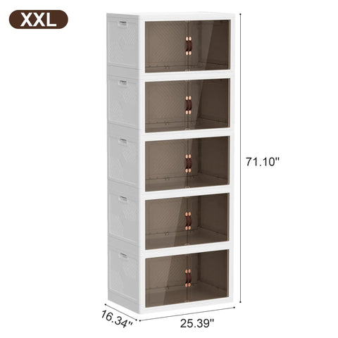 Heavy Duty Foldable Storage Bins With Smooth Rolling Wheels And Secure Door Lock Spacious Collapsible Plastic Containers for closets garage attics.