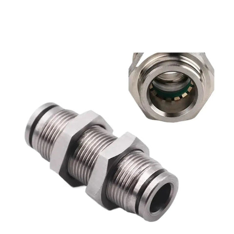 Heavy-Duty Metal Pneumatic Quick Couplings Kit For 4mm, 6mm, 8mm, 10/12/14mm OD Tubing, Straight Push-To-Connect Air Fittings, PM-16 close-up