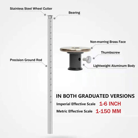 Top Notch Dovetail Jig Wheel Marking Gauge Kit Featuring Hella Precise Cnc Aluminum Body With Rock Solid Bearings For Softwood And Hardwood Layout Includes Heavy Duty Screwdriver Woodworking Pencil Dual Measure Ruler components like stainless steel wheel cutter, bearings, and precision ground rod.