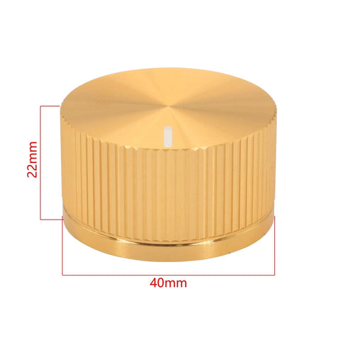 Premium Cnc Aluminum Potentiometer Knobs Built Tough With A Rock Solid Frame And Anti Slip Grip For Home Audio Gear Amplifiers Dacs And Turntables 2 Piece Set, gold 40mm knob.