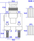Technical diagram of BNC Male To Dual 4mm Banana Binding Post Female Jack Adapter For RF Coaxial Systems Coax Splitter Connector