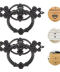 Antique Ring Handle Drop Pulls 2.56 Inch Cabinet Hardware for Furniture Wardrobes Decorative Drawer Pulls Zinc Alloy