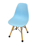 Keep Your Floors Fresh With Dope Table Leg Caps Small Tennis Ball Style Glides Non Slip Chair Protectors Heavy Duty Navy 200 Count on a blue chair.
