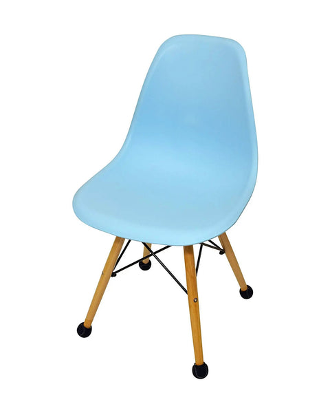 Keep Your Floors Fresh With Dope Table Leg Caps Small Tennis Ball Style Glides Non Slip Chair Protectors Heavy Duty Navy 200 Count on a blue chair.