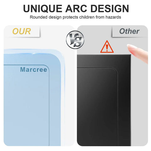 Comparison of our Kid Safe Mini Safe Box With Key Lock, Steel Money Box Safe for Cash and Valuables, blue design vs. black sharp-edged safe