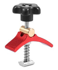 T Track Hold Down Clamps Kit 2.68 Inch Long Heavy Duty Aluminum Red For CNC Machines with knob and bolt detail