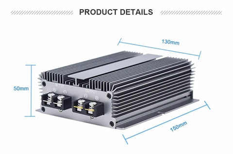 No Sweat Installation 12 To 58 Point 4 Volt Dc Dc Step Up Boost Converter Module side view with measurements.