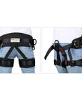 Heavy Duty Half Body Safety Climbing Belt For Tree Climbing Fire Rescue Roofing And Rappelling, CE Certified, side and back view