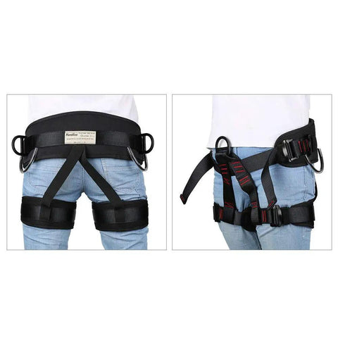 Heavy Duty Half Body Safety Climbing Belt For Tree Climbing Fire Rescue Roofing And Rappelling, CE Certified, side and back view