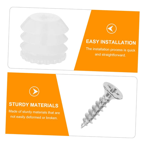 Two Hundred Piece Cabinet Fitting Kit With Rock Solid Self Tapping Screws And Heavy Duty Metal Connectors showing nylon screw and metal screw.