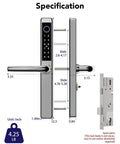 Smart Fingerprint Door Lock With Keypad For Front Door, Childproof Deadbolt To Prevent Escape, IC Card Access, Silver Finish
