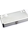 Closed case of Heavy Duty Five Eighths Inch Shank Indexable Lathe Turning Tool Holder Set Nickel Plated 7 Piece CNC Metal