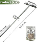 36 Inch Stainless Steel Soil Sampler Probe With T Handle And Foot Pedal Dual Sample Bags For Garden Lawn Farm Soil Core Testing Kit Heavy Duty Pro Grade Built For Greenhouse And Field Use shown with measurements