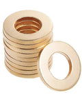Heavy Duty Copper Flat Washers 10 Pack 16.5mm Inner Diameter By 30mm Outer Diameter By 3mm Thick showing stacked washers.