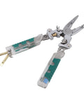 Heavy Hitter Multifunctional Wire Stripper With Crimper Cutter And Non Contact Voltage Tester showing metal and plastic pliers for electrical work.