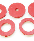 Premium Router Table Insert Ring Set With Five Zero Clearance Inserts For Dead Nuts Alignment And Slick Routing, red polymer rings.