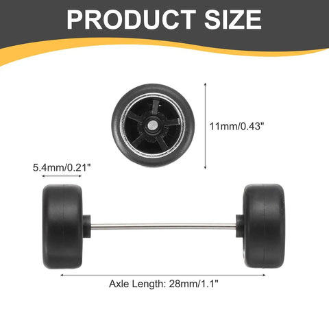 Product dimensions of 1/64 Scale Wheels And Tires Set With Real Riders Rims For RC Diecast Car DIY Projects Includes Axles 5 Spoke Silver And Black Rims Replacement Upgrade Kit For Customizing 1/64 Diecast Models For Hobbyists